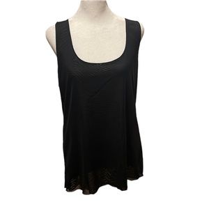 Staples mesh scoop neck tank. Black. XL. NWT